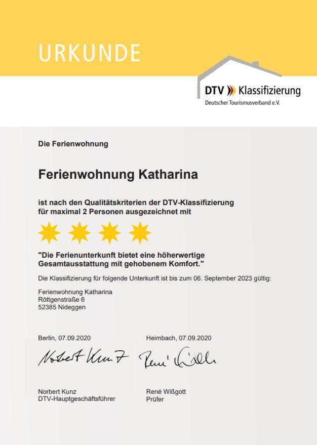Ferienwohnung Katharina 4 Sterne Laut Dtv Wallbox 11Kw Nideggen Buitenkant foto